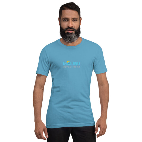 Man in Malibu Investment T-shirt.