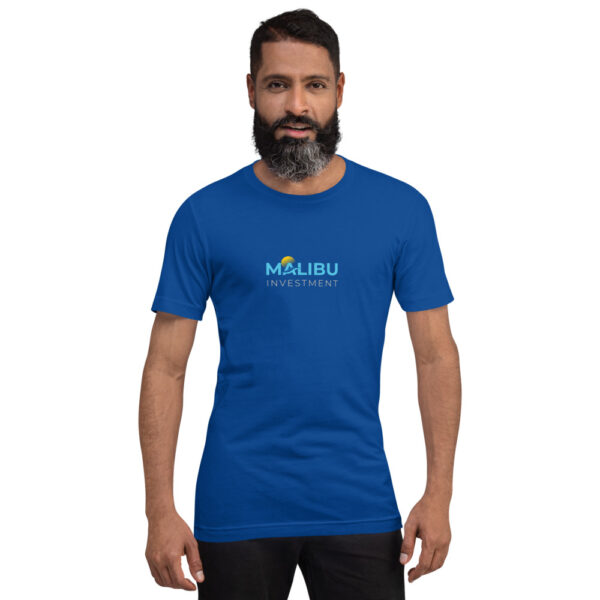 Man in Malibu Investment T-shirt.