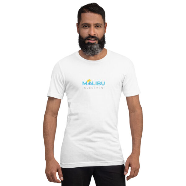 Man in Malibu Investment T-shirt.