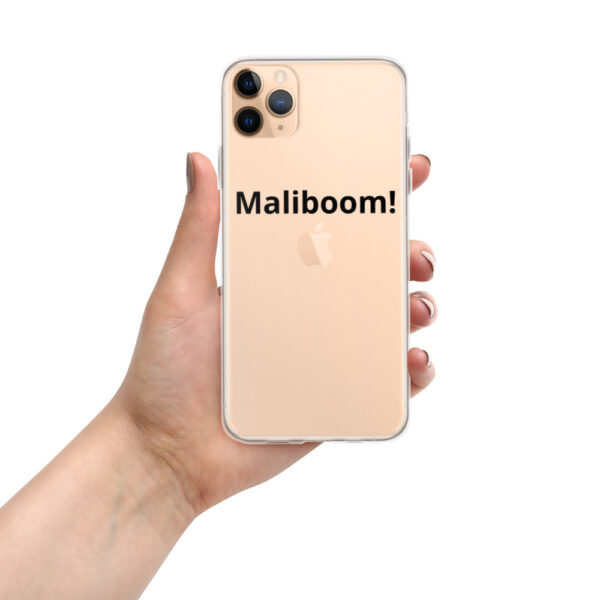 Maliboom! iPhone case in hand.