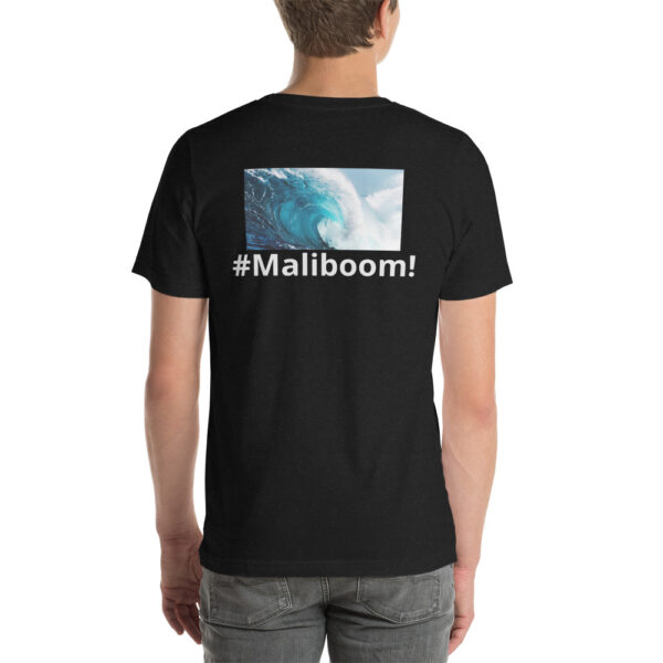 Black t-shirt, ocean wave, #Maliboom!