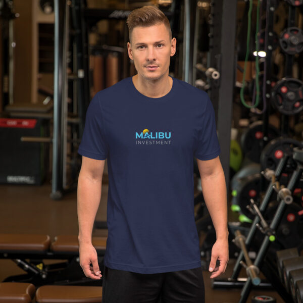 Man in Malibu Investment T-shirt.